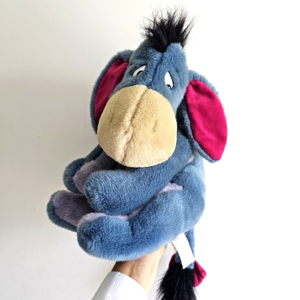 Vintage Disney Store Winnie the Pooh Eeyore Sitting Plush 13” Detachable Tail